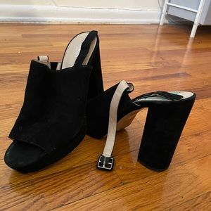 Platform Black Suede Heels